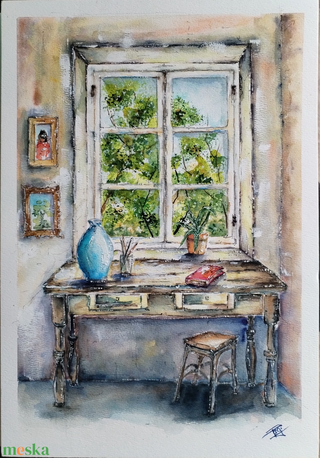 Az otthon csendje. - művészet - festmény - akvarell - Meska.hu