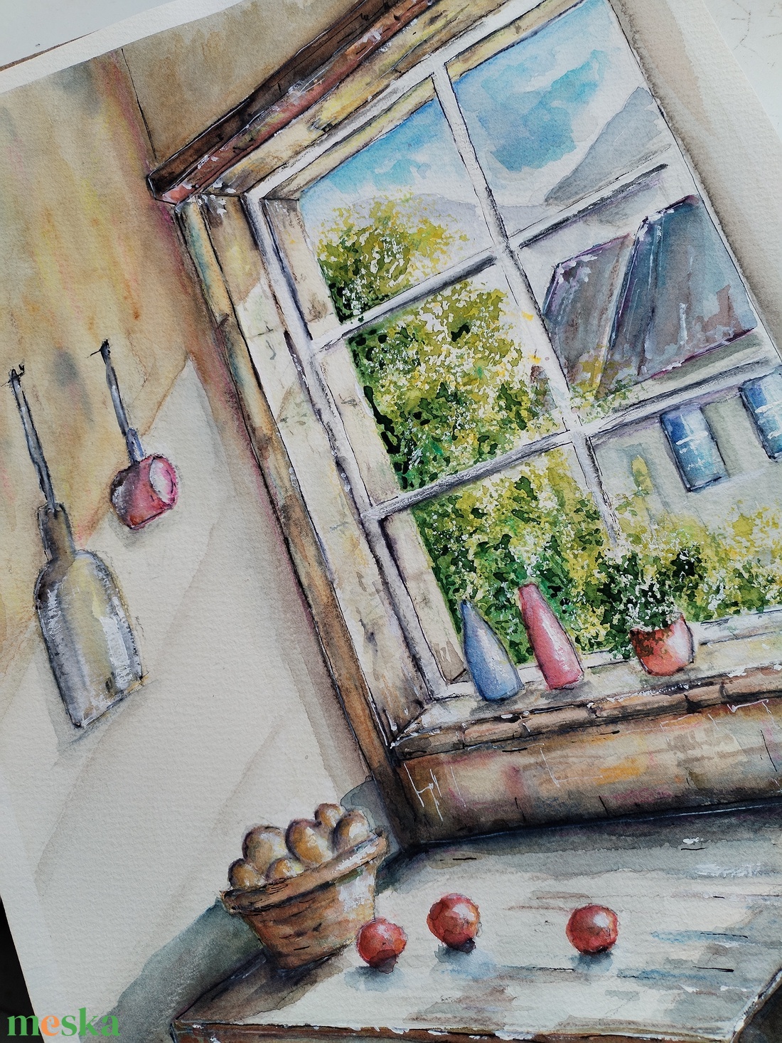 Emlékek a fény útja - művészet - festmény - akvarell - Meska.hu