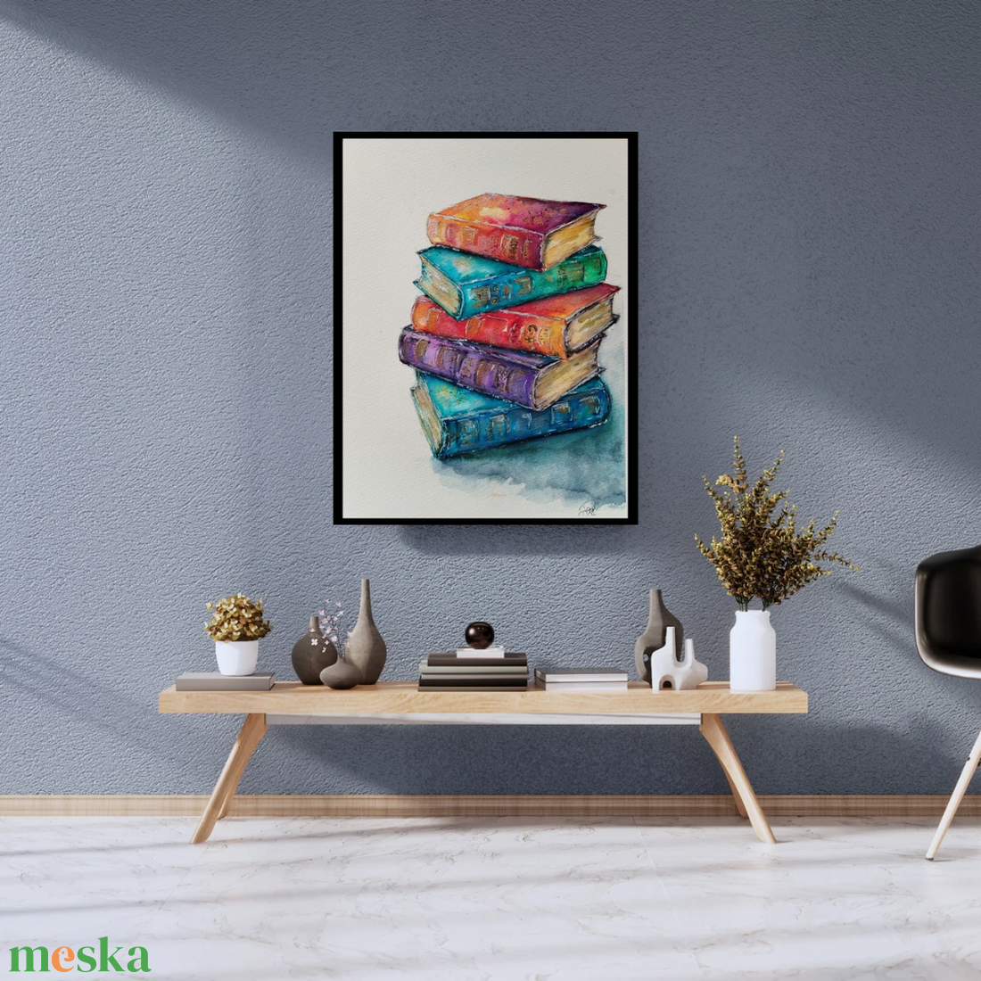 Egy varázslótanonc könyvei - művészet - festmény - akvarell - Meska.hu