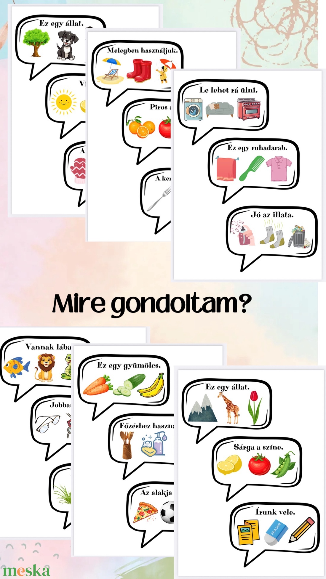 Mire gondoltam? képkártyák - játék & sport - készségfejlesztő és logikai játék - oktató játékok - Meska.hu Mire gondoltam? képkártyák - játék & sport - készségfejlesztő és logikai játék - oktató játékok - Meska.hu