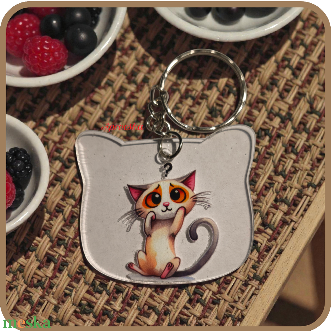 Macskás kulcstartó - táska & tok - kulcstartó & táskadísz - kulcstartó - Meska.hu