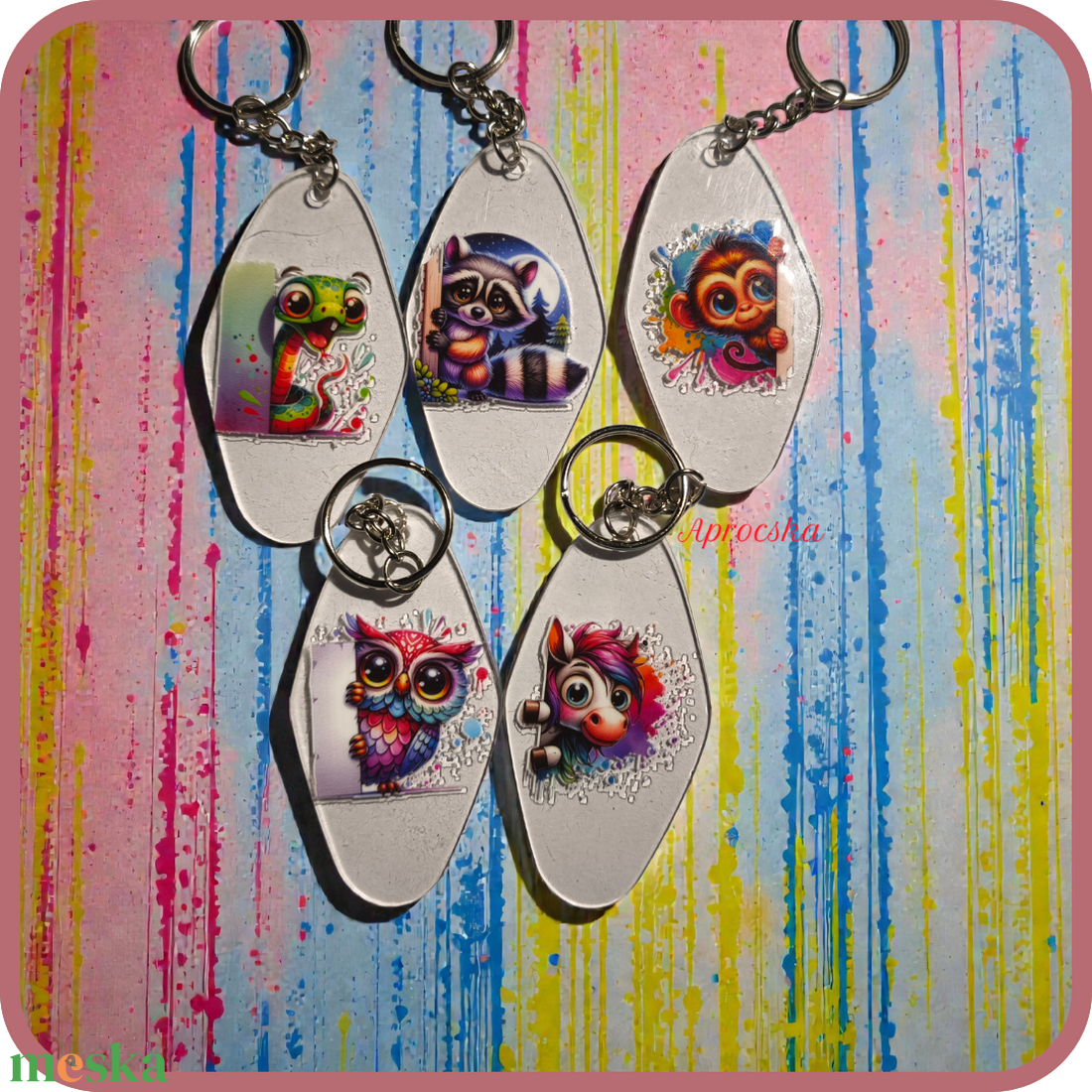 Kulcstartó kukucskáló állatokkal - táska & tok - kulcstartó & táskadísz - kulcstartó - Meska.hu