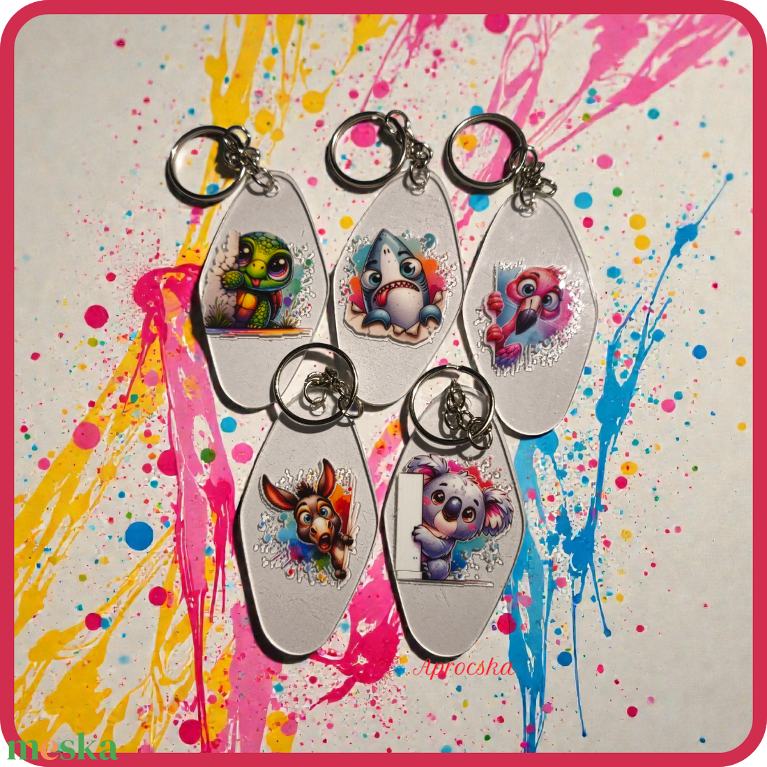 Kulcstartó kukucskáló állatokkal - táska & tok - kulcstartó & táskadísz - kulcstartó - Meska.hu