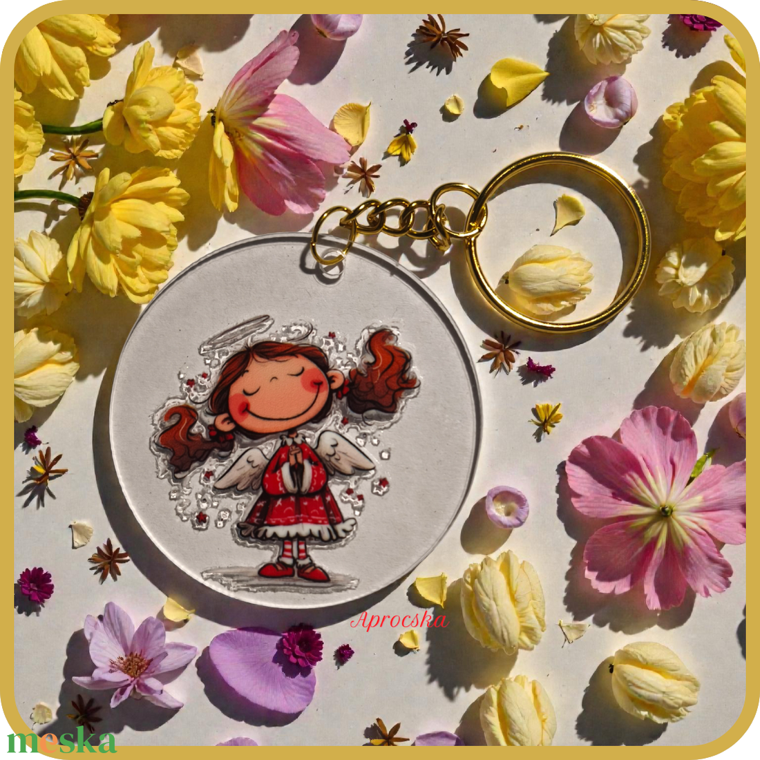 Kulcstartó angyalkás - táska & tok - kulcstartó & táskadísz - kulcstartó - Meska.hu