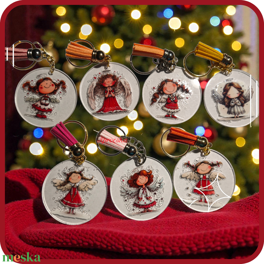 Kulcstartó angyalkás bojttal - táska & tok - kulcstartó & táskadísz - kulcstartó - Meska.hu