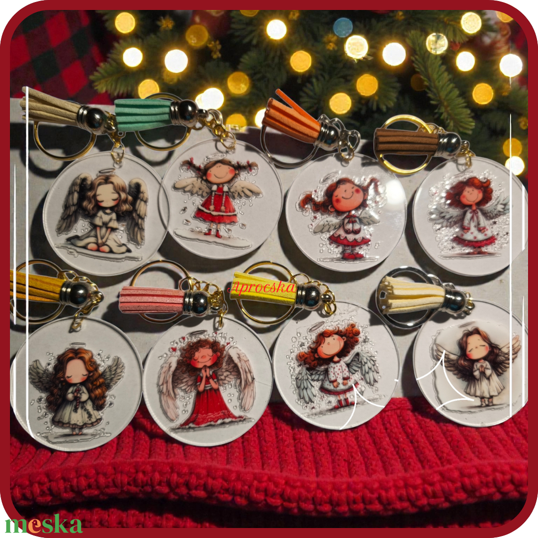 Kulcstartó angyalkás bojttal - táska & tok - kulcstartó & táskadísz - kulcstartó - Meska.hu