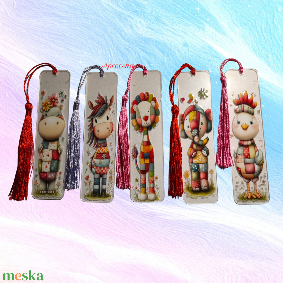 Könyvjelző színes állatok - könyv & zene - könyvjelző - Meska.hu