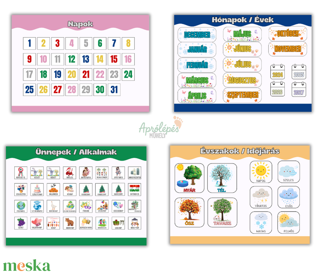 Öröknaptár gyerekeknek -  eseményekkel, ünnepekkel ;   Névre szóló öröknaptár - Gyereknaptár - művészet - grafika & illusztráció - digitális - Meska.hu