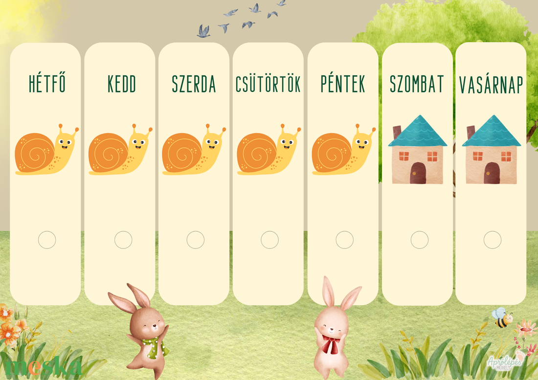 Bölcsis tervező / Ovis heti tervező / Heti tervező a legkisebbeknek - művészet - grafika & illusztráció - digitális - Meska.hu