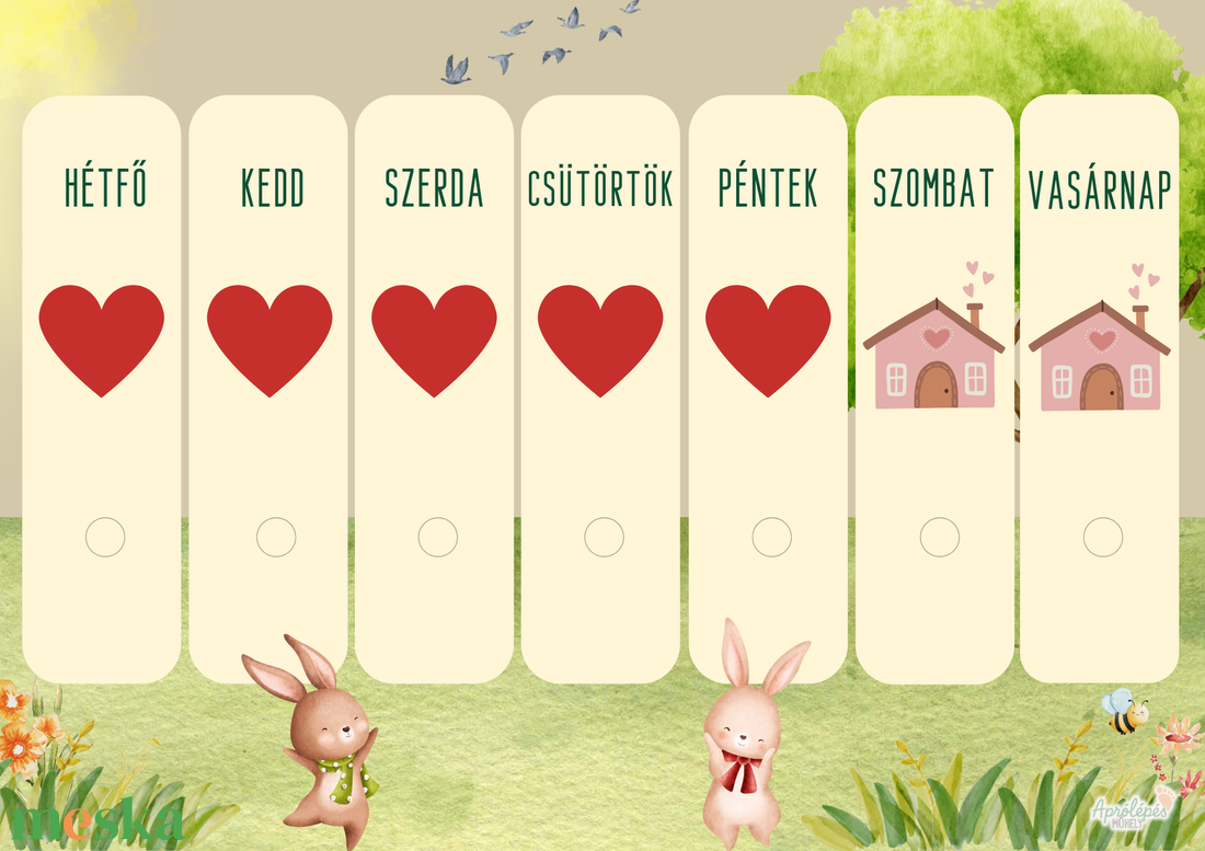 Bölcsis tervező / Ovis heti tervező / Heti tervező a legkisebbeknek - művészet - grafika & illusztráció - digitális - Meska.hu