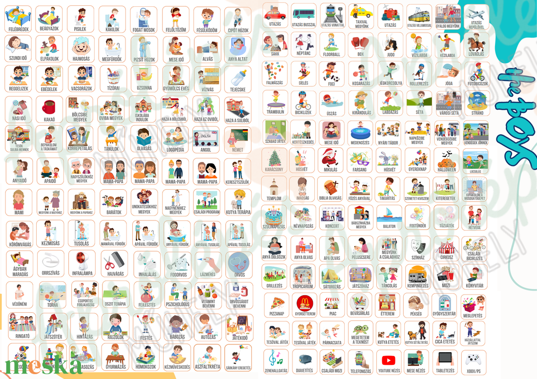 Gyerek rutintábla reggeli és esti teendőkhöz � gyermek napirend óvodásoknak - művészet - grafika & illusztráció - digitális - Meska.hu