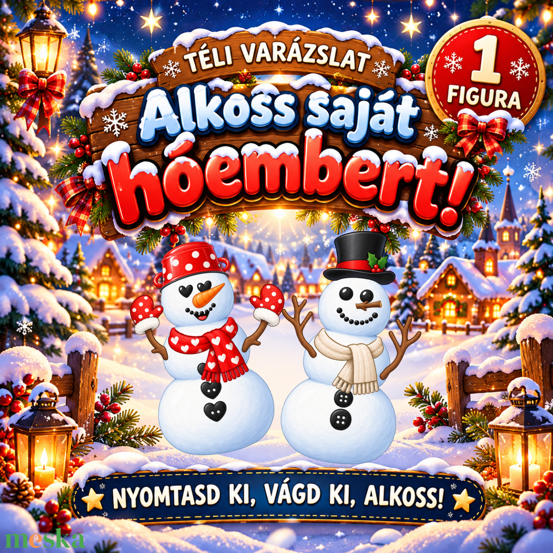 Alkoss saját hóembert! � Nyomtatható, kivágós-ragasztós kreatív játék - játék & sport - készségfejlesztő és logikai játék - oktató játékok - Meska.hu