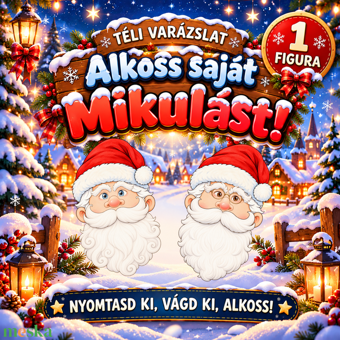 Alkoss saját Mikulást! � Nyomtatható, kivágós-ragasztós kreatív játék - játék & sport - készségfejlesztő és logikai játék - oktató játékok - Meska.hu