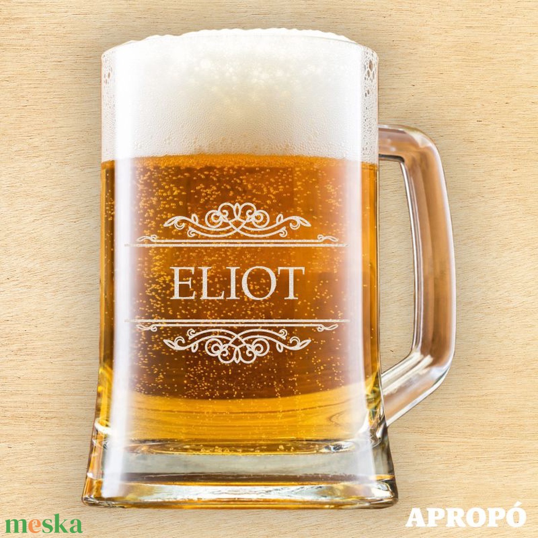 Eliot napi korsó ajándék gravírozott söröskorsó Eliotnak névnapra szülinapra gravírozva akciós termékkép 1
