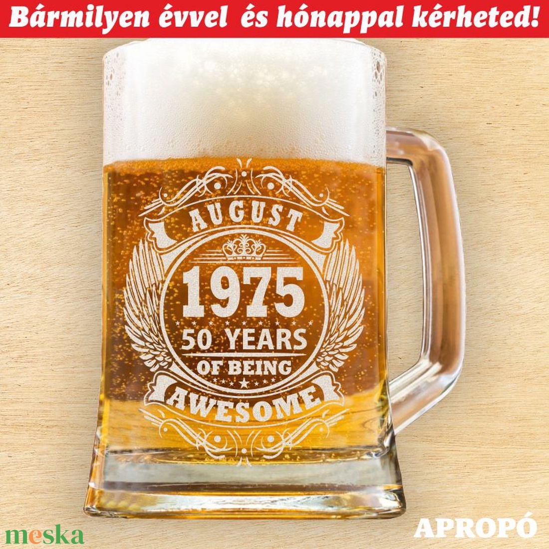 Years of being awesome szülinapi korsó gravírozva remek ajándék születésnapra akciós termékkép 1