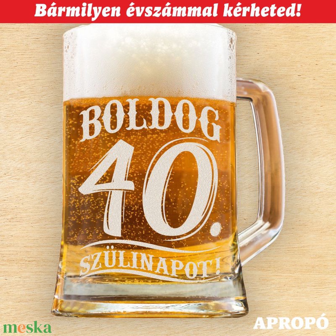 Boldog szülinapot szülinapi korsó gravírozva remek ajándék születésnapra, bármilyen évszámmal kérheted! akciós termékkép 1