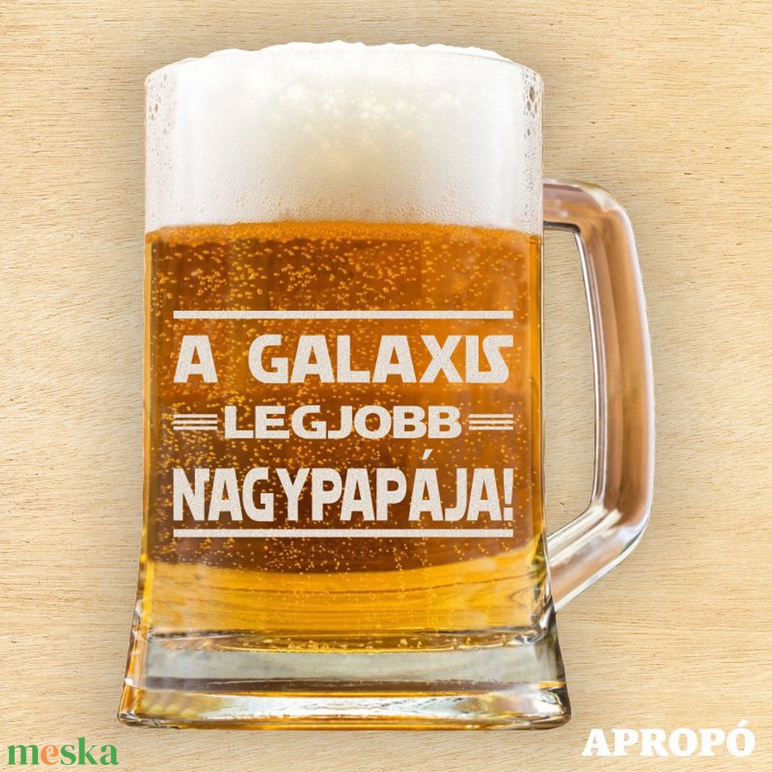 A galaxis legjobb nagypapája korsó söröskorsó gravírozva ajándék nagypapának akciós termékkép 1