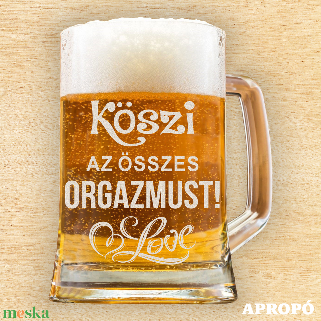 köszi az összes orgazmust boldog valentin napot love gravírozott korsó söröskorsó gravírozva - otthon & életmód - konyhafelszerelés, tálalás - tálalás - sörös pohár és korsó - Meska.hu