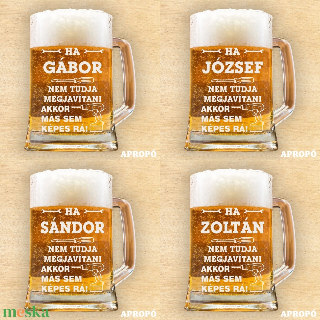 Korsó gravírozva választható névvel Ha GÁBOR JÓZSEF SÁNDOR ZOLTÁN nem tudja megjavítani akkor más sem képesrá söröskorsó - otthon & életmód - konyhafelszerelés, tálalás - tálalás - sörös pohár és korsó - Meska.hu