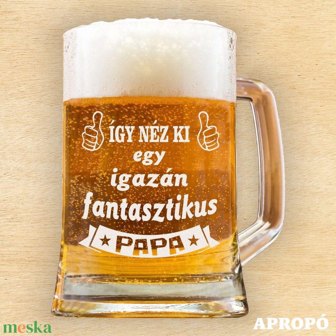 Így néz ki egy igazán fantasztikus PAPA korsó söröskorsó gravírozva papának - otthon & életmód - konyhafelszerelés, tálalás - tálalás - sörös pohár és korsó - Meska.hu