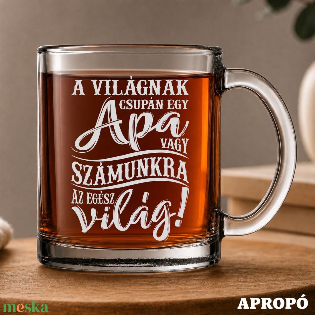 hőálló bögre apának gravírozva A világnak csupán egy apa vagy, számunkra az egész világ! felirattal - otthon & életmód - konyhafelszerelés, tálalás - tálalás - bögre & csésze - Meska.hu