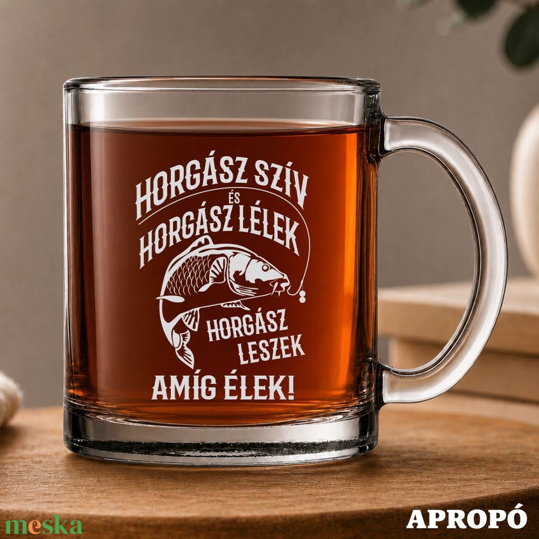 hőálló bögre horgásznak gravírozva Horgász szív és horgász lélek horgász leszek amíg élek! felirattal - otthon & életmód - konyhafelszerelés, tálalás - tálalás - bögre & csésze - Meska.hu