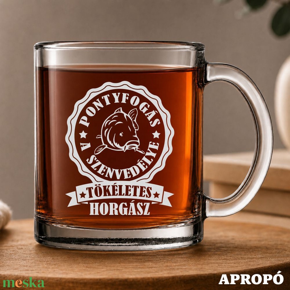 hőálló bögre horgásznak gravírozva Pontyfogás a szenvedélye tökéletes horgász! horgászos felirattal - otthon & életmód - konyhafelszerelés, tálalás - tálalás - bögre & csésze - Meska.hu