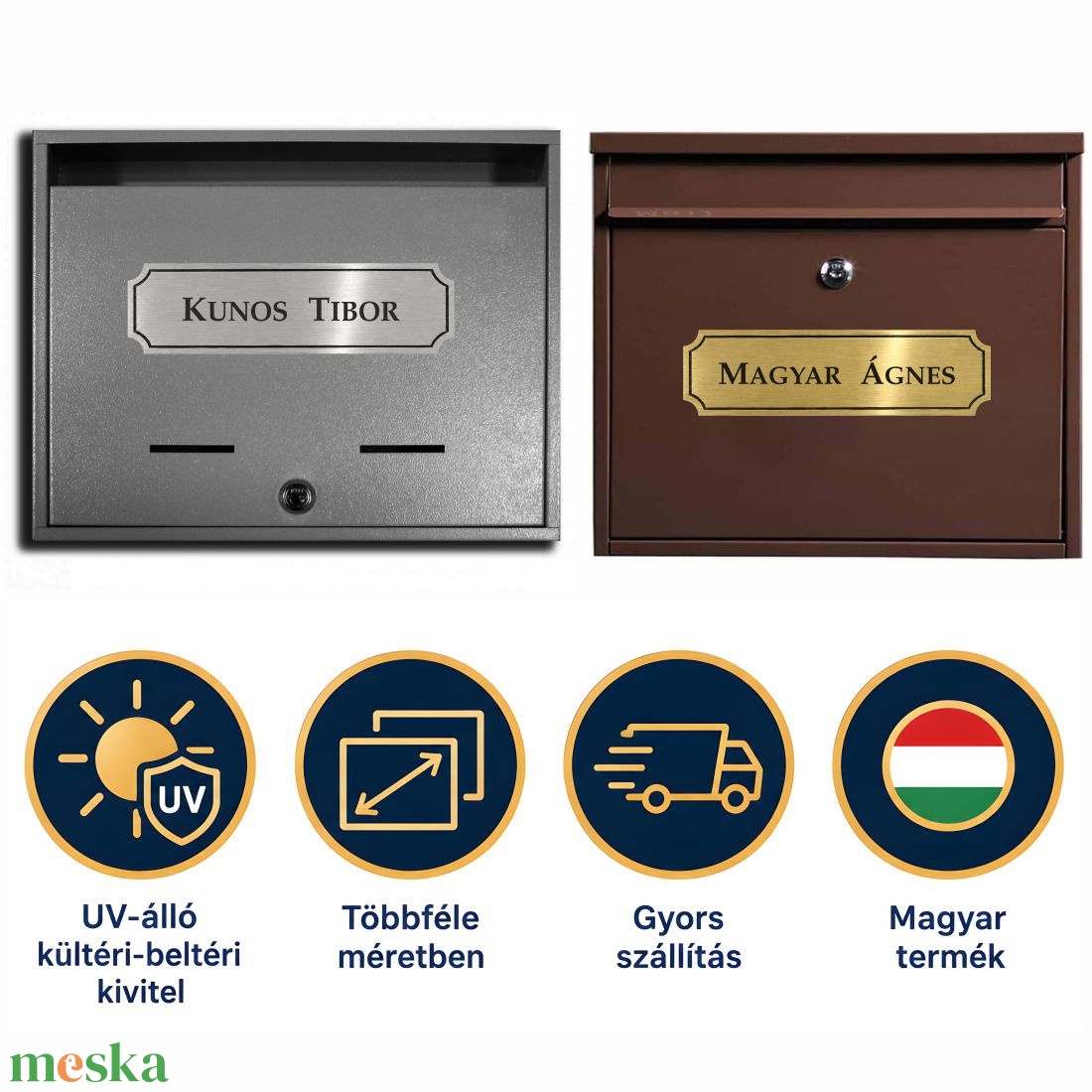 Gravírozott névtábla ajtóra, postaládára - Egyedi ajtótábla kültérre és beltérre (ajándék kétoldalú ragasztóval) - otthon & életmód - ház & kert - névtábla - Meska.hu