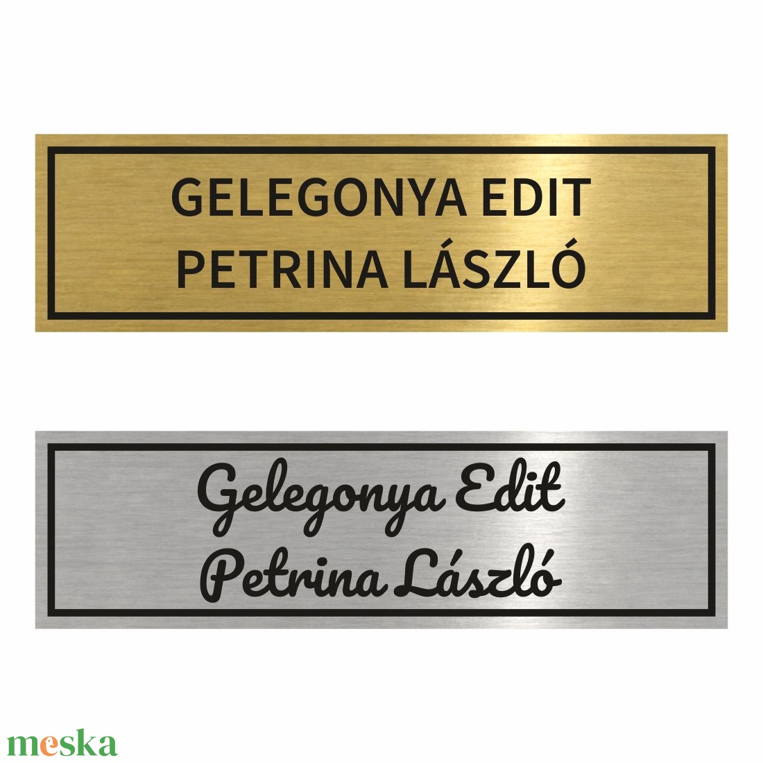Gravírozott névtábla ajtóra, postaládára - Egyedi ajtótábla kültérre és beltérre (ajándék kétoldalú ragasztóval) - otthon & életmód - ház & kert - névtábla - Meska.hu