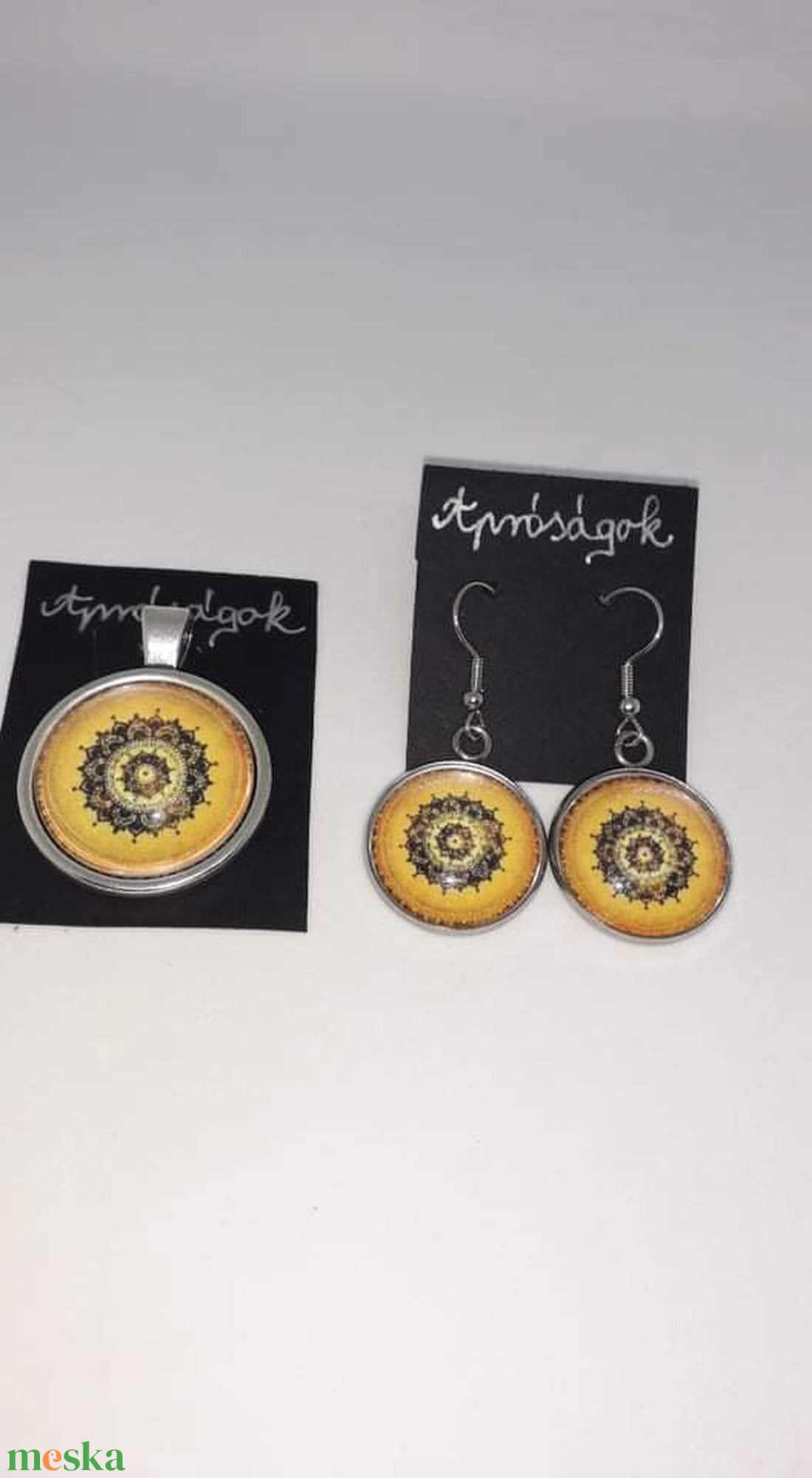 Sárga-barna mandala - ékszer - ékszerszett - Meska.hu Sárga-barna mandala - ékszer - ékszerszett - Meska.hu