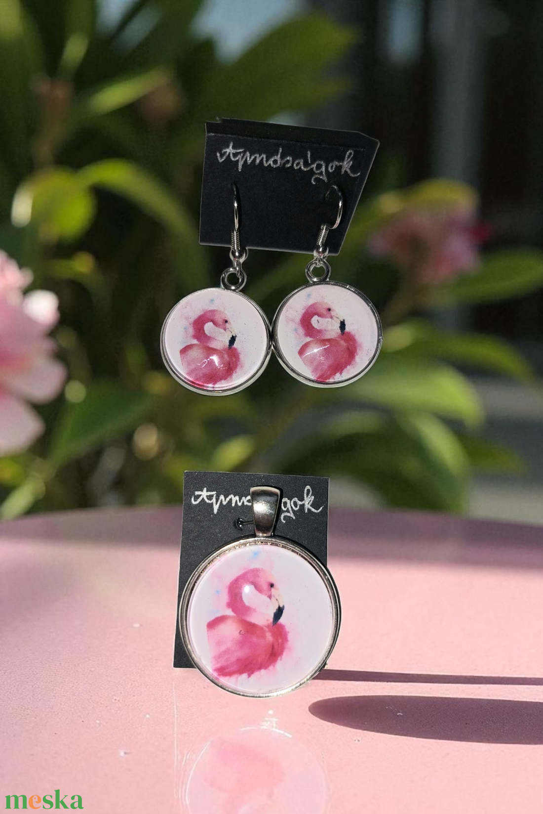 Flamingó - ékszer - ékszerszett - Meska.hu