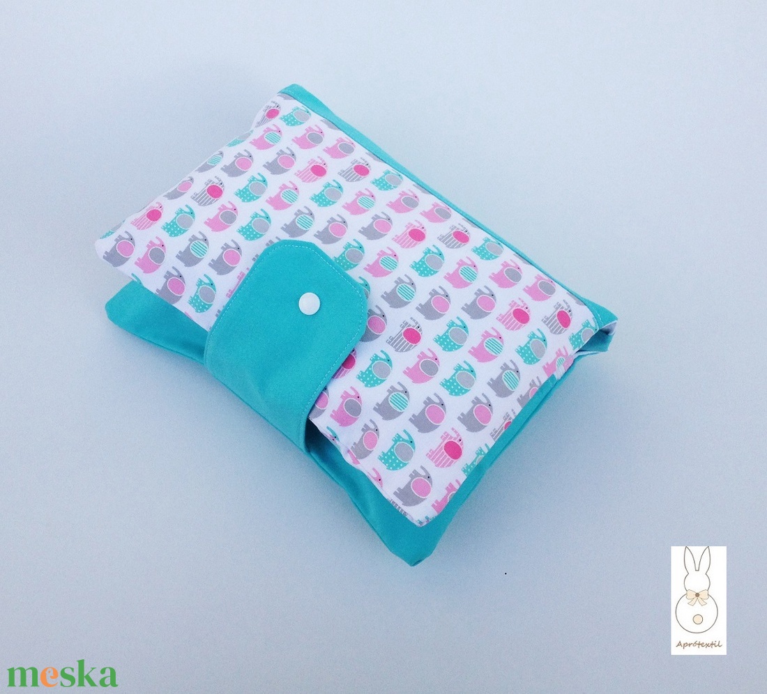 (-30%)Elefántok- türkíz színű pelenkatáska, pelenkázó neszesszer! - táska & tok - pelenkatáska - pelenkatartó tok - Meska.hu