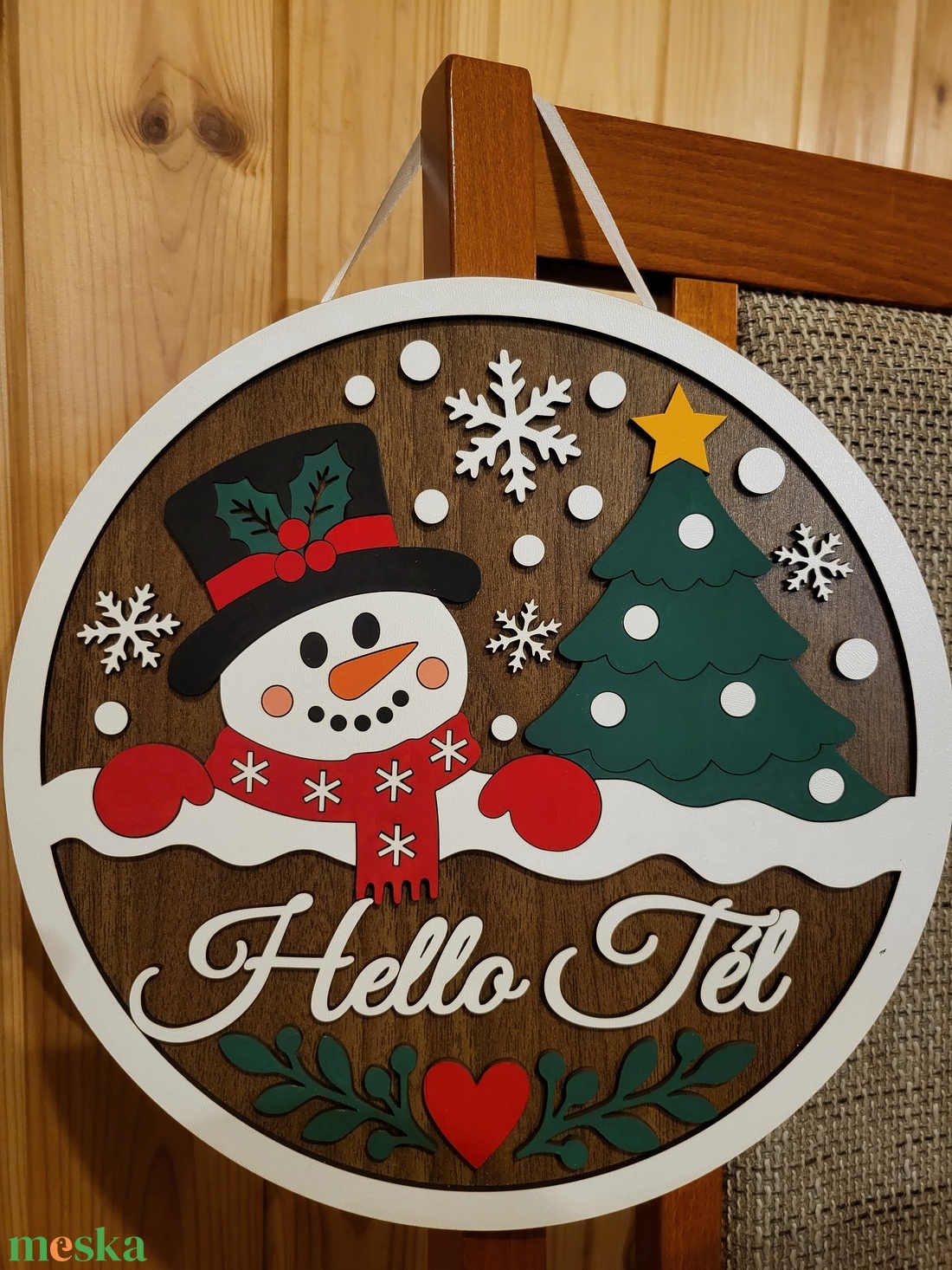 Hello Tél - Ajtódísz - karácsony - karácsonyi lakásdekoráció - karácsonyi lakásdíszek - Meska.hu