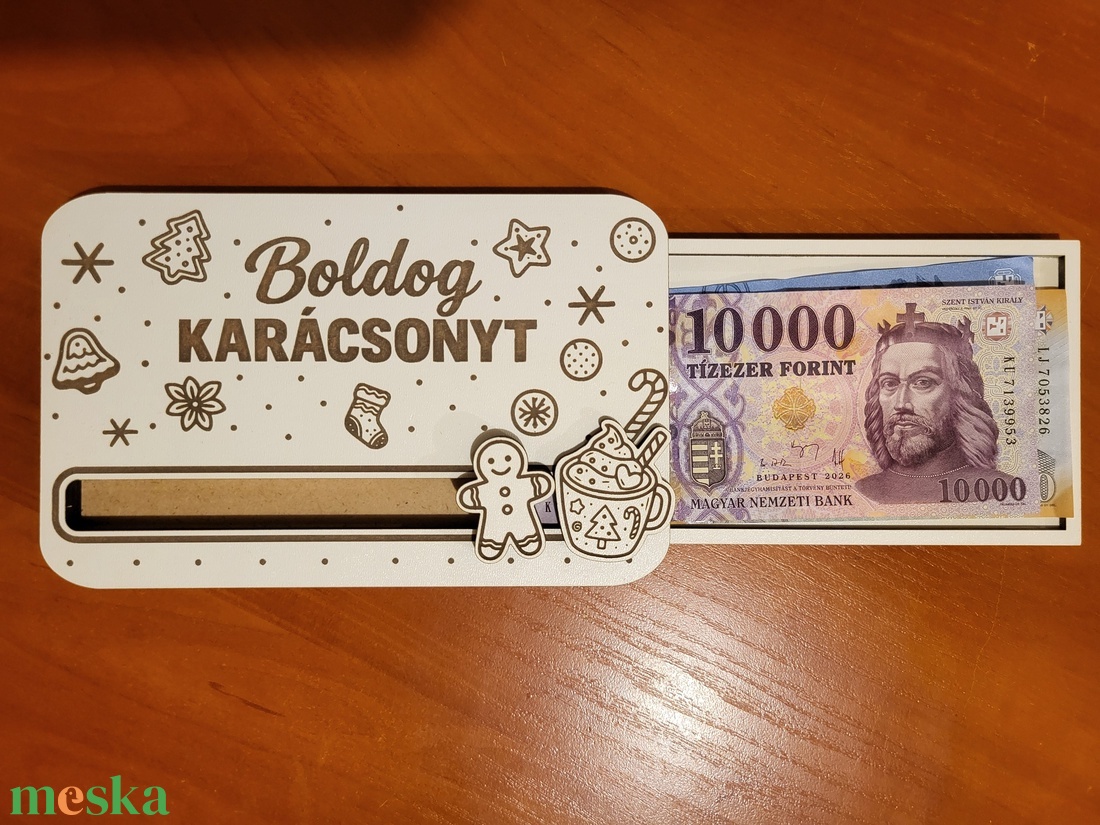 Karácsonyi pénzátadó - Boldog Karácsonyt! Mézi - Bögre - karácsony - karácsonyi ajándékozás - karácsonyi pénzátadó - Meska.hu