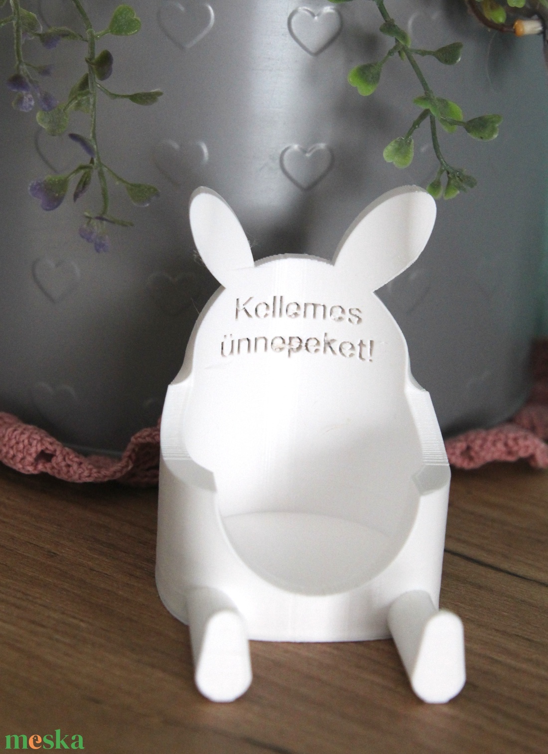 Húsvéti nyuszi tojás és telefontartó - ünnepi díszek, dekorációk - húsvéti díszek és dekorációk - húsvéti tojástartó - Meska.hu