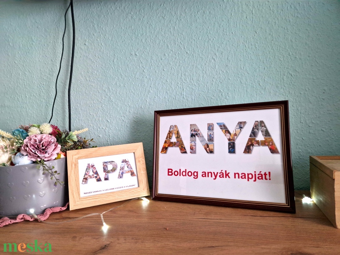 Egyedi anyák napi ANYA / apák napi APA kép montázs - otthon & életmód - dekoráció - kép & falikép - mozaik kép - Meska.hu
