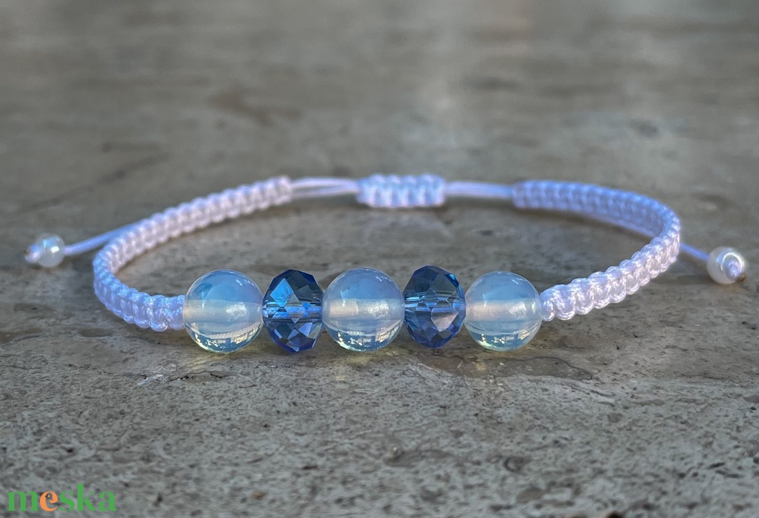 Opalit karkötő - ékszer - karkötő - fonott karkötő - Meska.hu