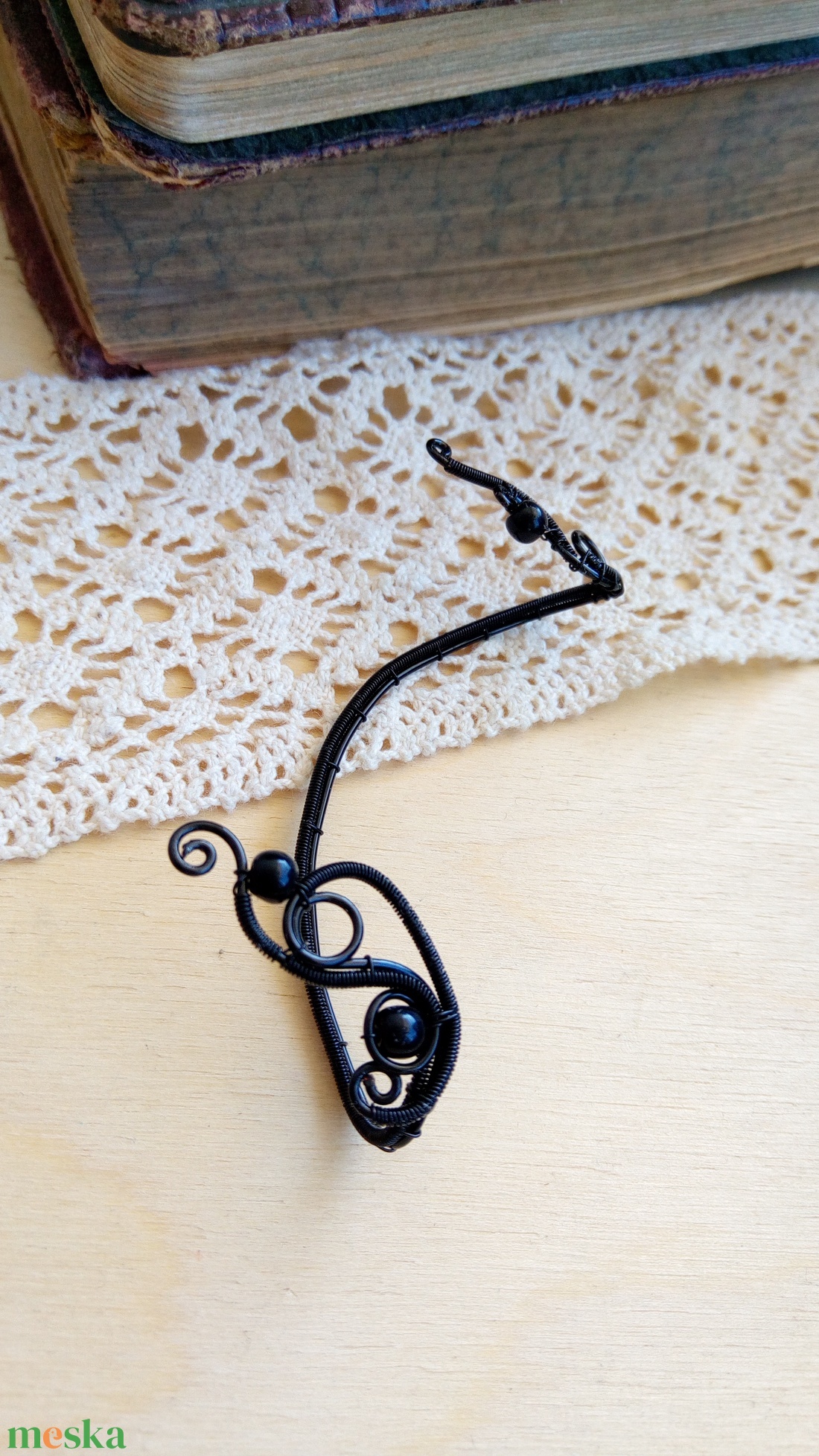 Fekete és ónix fülékszer - ékszer - fülbevaló - fülékszer - Meska.hu