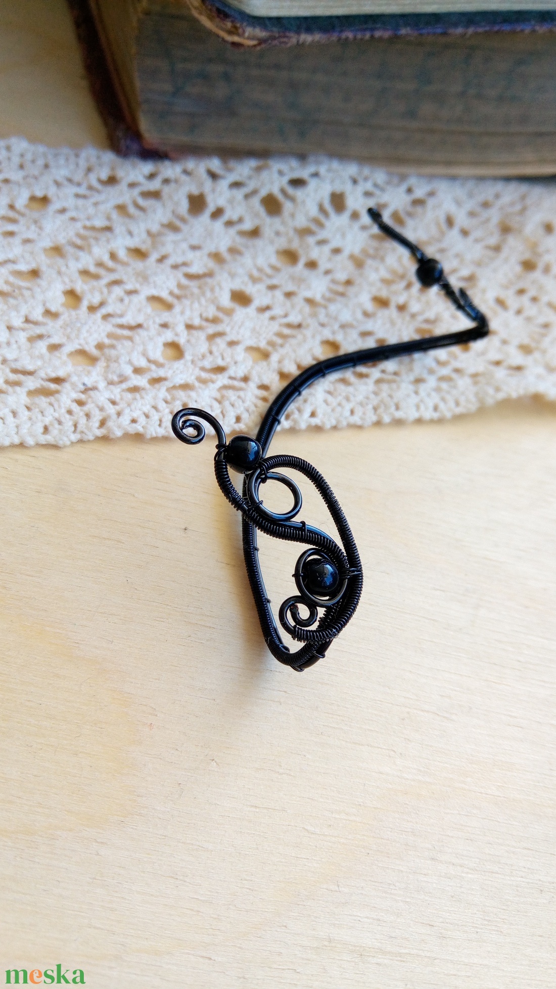 Fekete és ónix fülékszer - ékszer - fülbevaló - fülékszer - Meska.hu