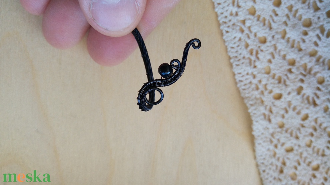 Fekete és ónix fülékszer - ékszer - fülbevaló - fülékszer - Meska.hu