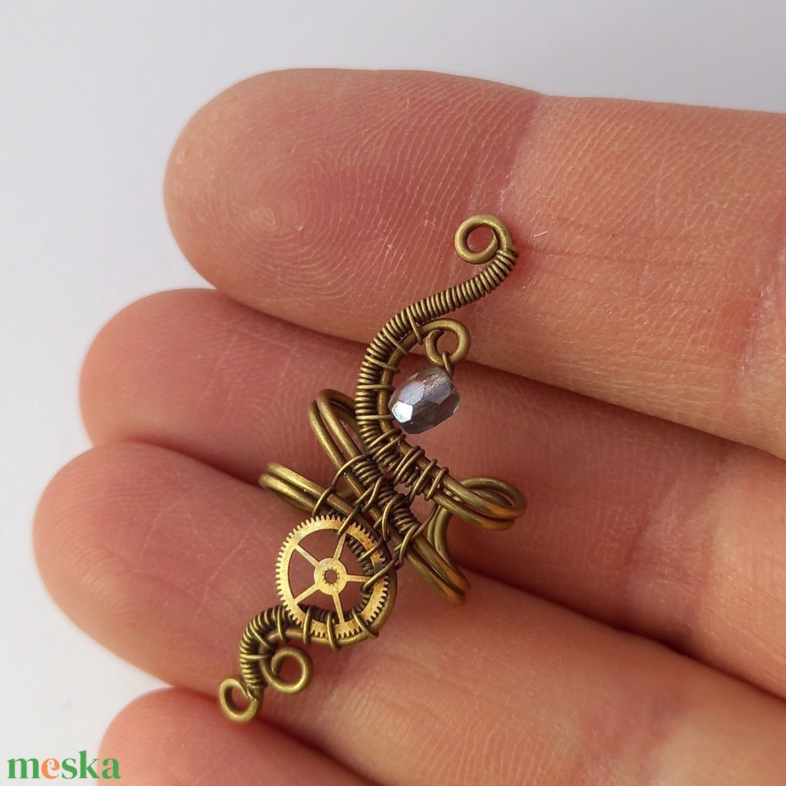 Steampunk sárgaréz szürke fülgyűrű - ékszer - fülbevaló - fülgyűrű - Meska.hu Steampunk sárgaréz szürke fülgyűrű - ékszer - fülbevaló - fülgyűrű - Meska.hu