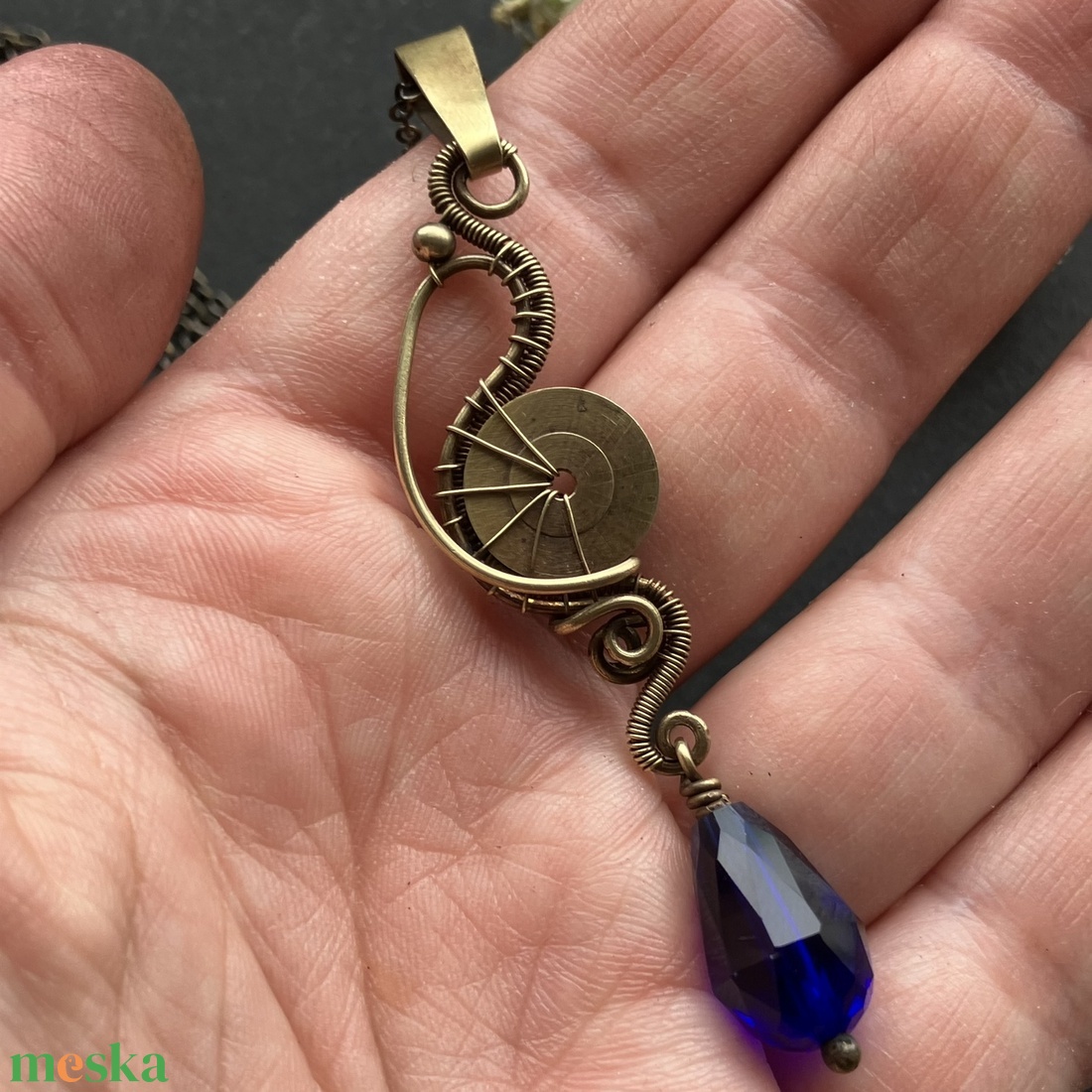 KEMET - Steampunk kék medál - ékszer - nyaklánc - medálos nyaklánc - Meska.hu KEMET - Steampunk kék medál - ékszer - nyaklánc - medálos nyaklánc - Meska.hu