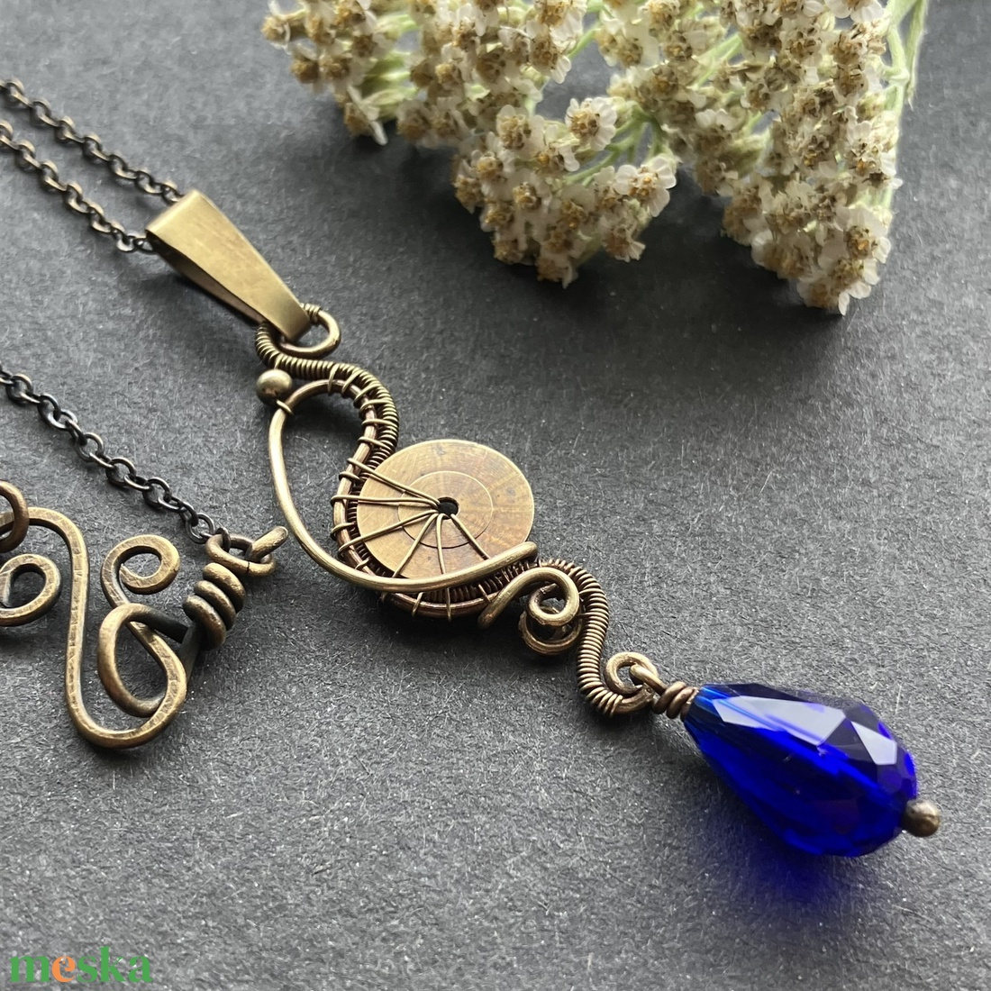 KEMET - Steampunk kék medál - ékszer - nyaklánc - medálos nyaklánc - Meska.hu KEMET - Steampunk kék medál - ékszer - nyaklánc - medálos nyaklánc - Meska.hu