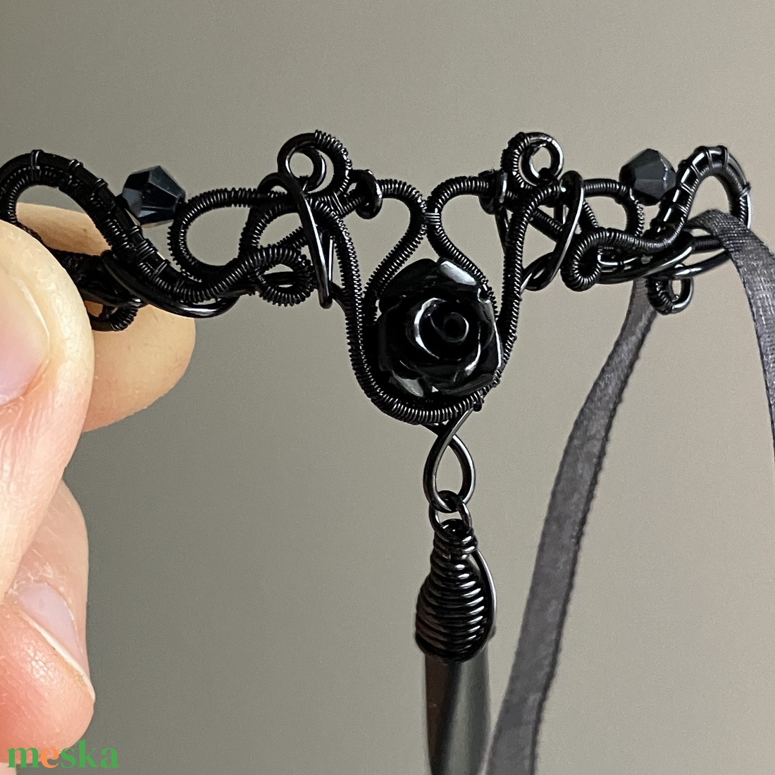 Fekete rózsa szert - ékszer - ékszerszett - Meska.hu
