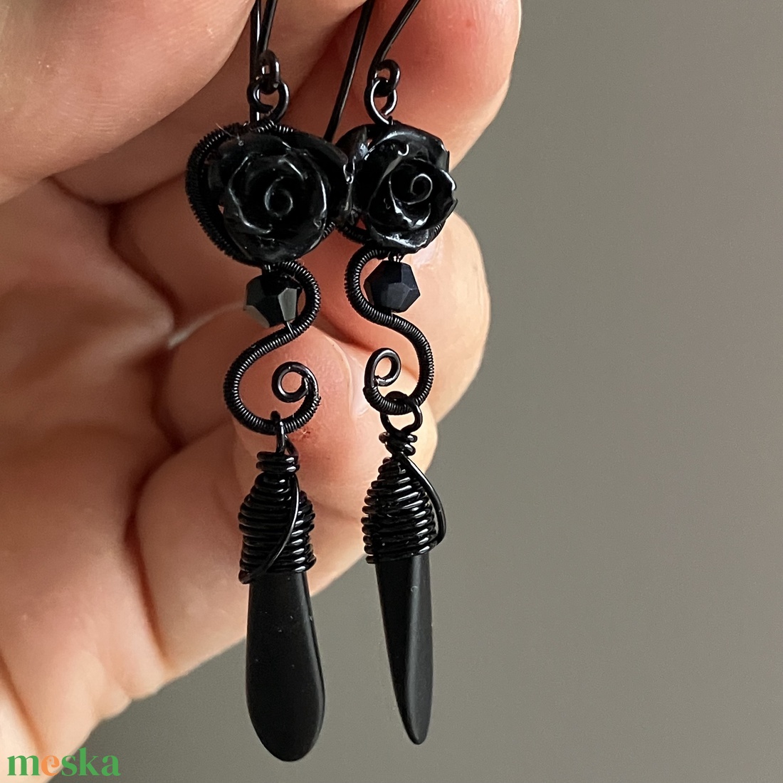 Fekete rózsa szert - ékszer - ékszerszett - Meska.hu