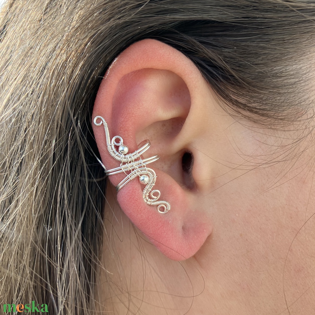 Ezüstözött fülgyűrű - ékszer - fülbevaló - fülgyűrű - Meska.hu