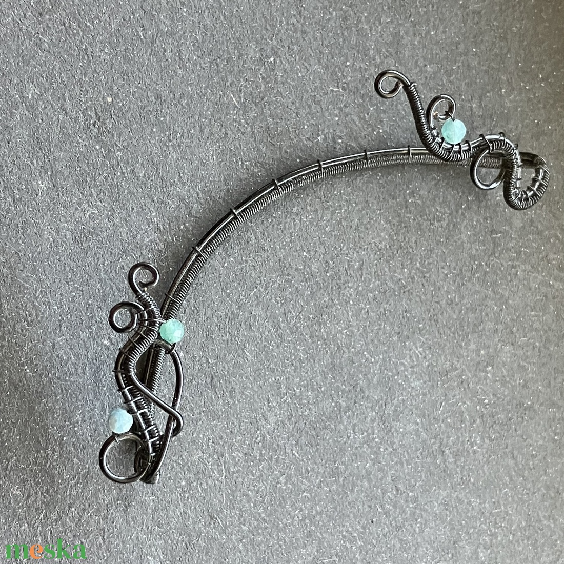 Fekete és zöld turmalik  fülékszer - ékszer - fülbevaló - fülékszer - Meska.hu