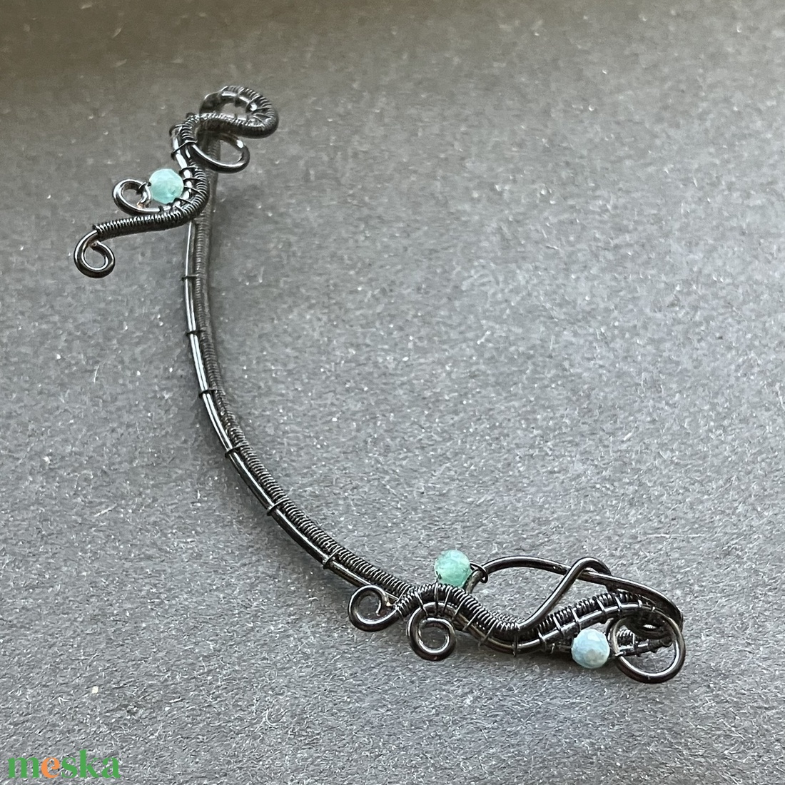 Fekete és zöld turmalik  fülékszer - ékszer - fülbevaló - fülékszer - Meska.hu