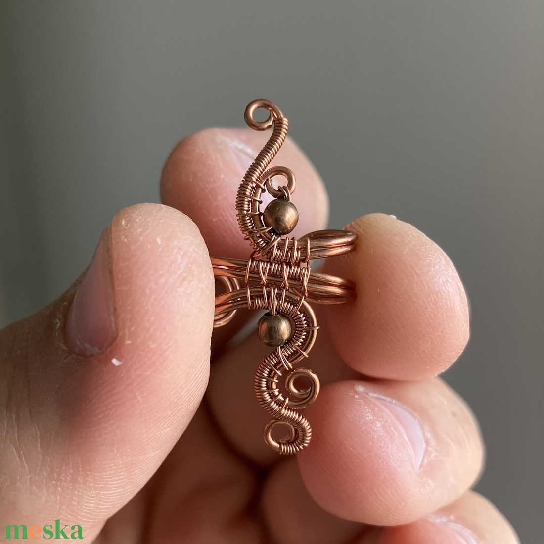 Réz fülgyűrű - ékszer - fülbevaló - fülgyűrű - Meska.hu