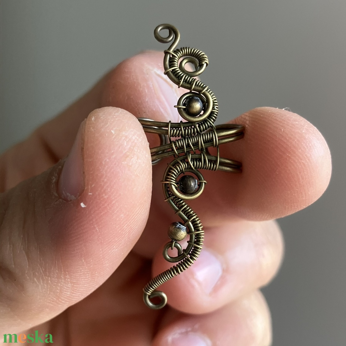 Sárgaréz nagy fülgyűrű - ékszer - fülbevaló - fülgyűrű - Meska.hu